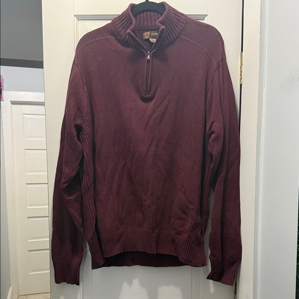 G.H. Bass & Co. Men's Burgundy Zip-Up Sweater